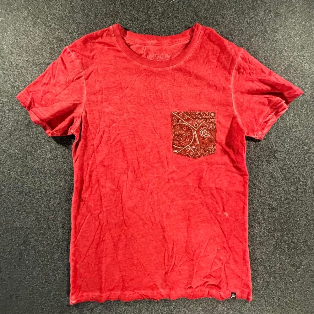 JNCO Crown Brand Red T Shirt Bandana Pocket Mens Medium Y2K Skate Streetwear